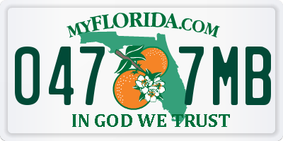 FL license plate 0477MB