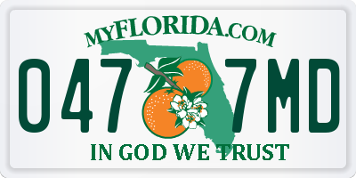 FL license plate 0477MD