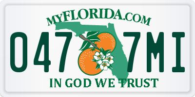 FL license plate 0477MI