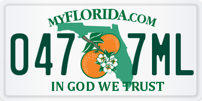 FL license plate 0477ML