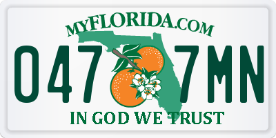 FL license plate 0477MN