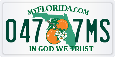FL license plate 0477MS