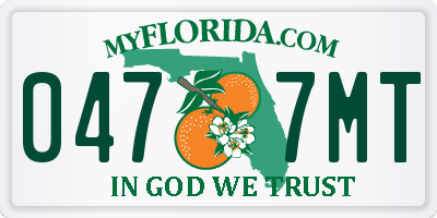 FL license plate 0477MT