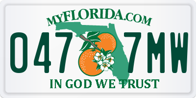 FL license plate 0477MW