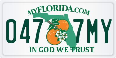 FL license plate 0477MY
