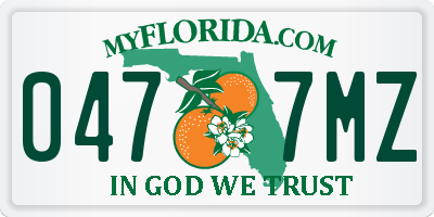 FL license plate 0477MZ
