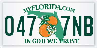 FL license plate 0477NB