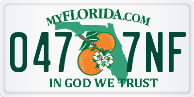 FL license plate 0477NF