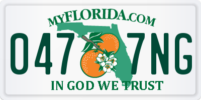 FL license plate 0477NG
