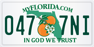 FL license plate 0477NI