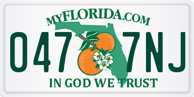 FL license plate 0477NJ