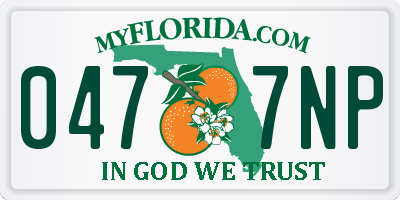 FL license plate 0477NP