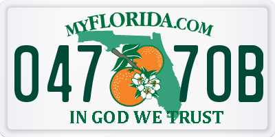 FL license plate 0477OB
