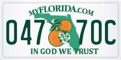 FL license plate 0477OC