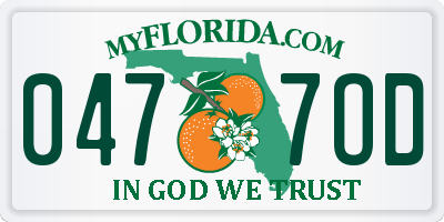FL license plate 0477OD