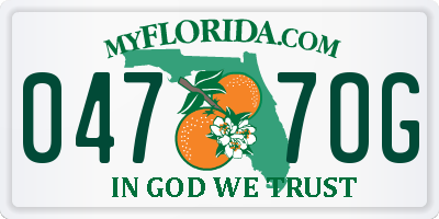 FL license plate 0477OG