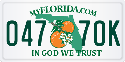 FL license plate 0477OK