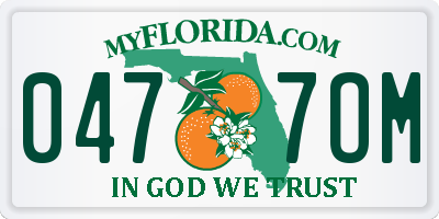 FL license plate 0477OM