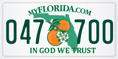 FL license plate 0477OO