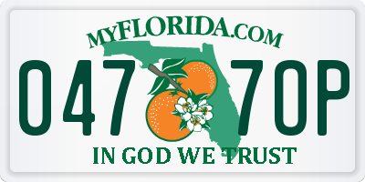 FL license plate 0477OP