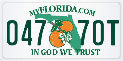 FL license plate 0477OT