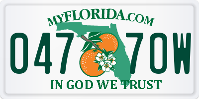 FL license plate 0477OW
