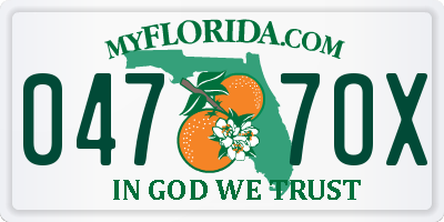 FL license plate 0477OX