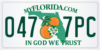 FL license plate 0477PC