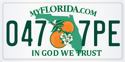 FL license plate 0477PE