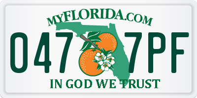 FL license plate 0477PF