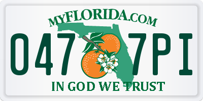 FL license plate 0477PI