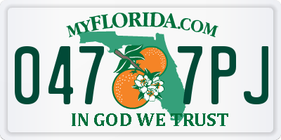 FL license plate 0477PJ