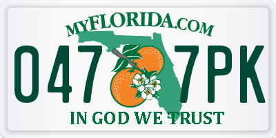 FL license plate 0477PK