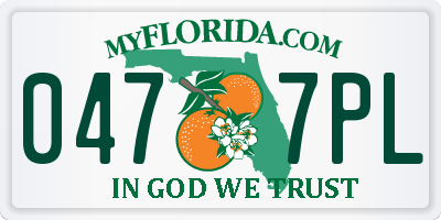 FL license plate 0477PL