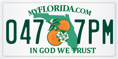 FL license plate 0477PM
