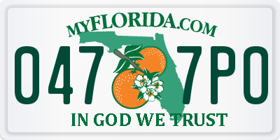 FL license plate 0477PO