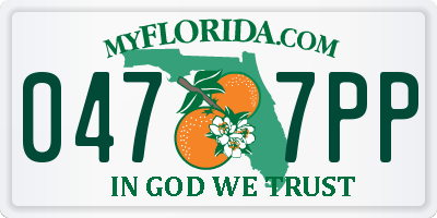 FL license plate 0477PP