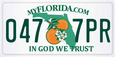 FL license plate 0477PR