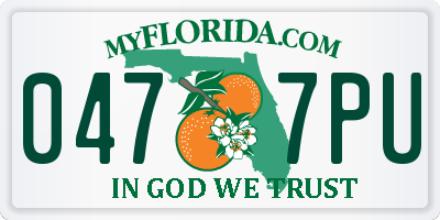 FL license plate 0477PU
