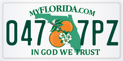 FL license plate 0477PZ