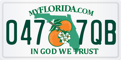 FL license plate 0477QB
