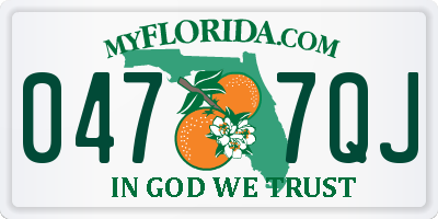 FL license plate 0477QJ