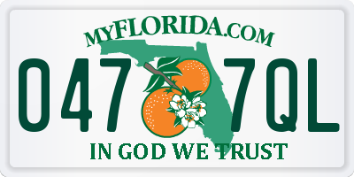 FL license plate 0477QL
