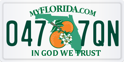 FL license plate 0477QN
