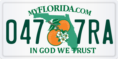 FL license plate 0477RA