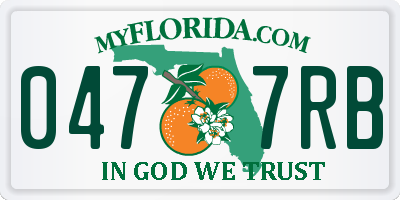 FL license plate 0477RB
