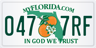 FL license plate 0477RF