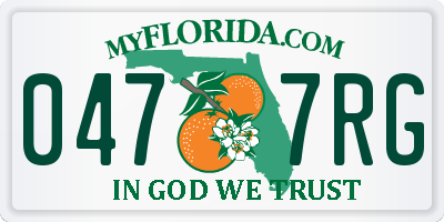 FL license plate 0477RG