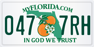 FL license plate 0477RH