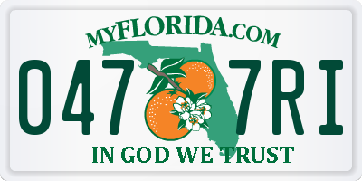 FL license plate 0477RI